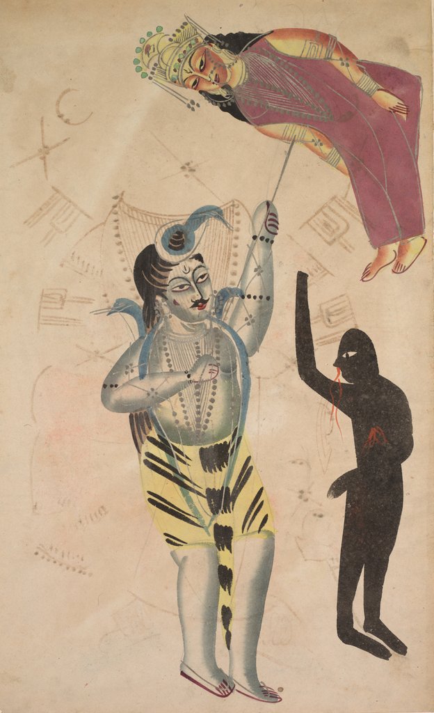 Detail of Shiva Bearing Aloft the Body of His Sati, 1800s by Unknown
