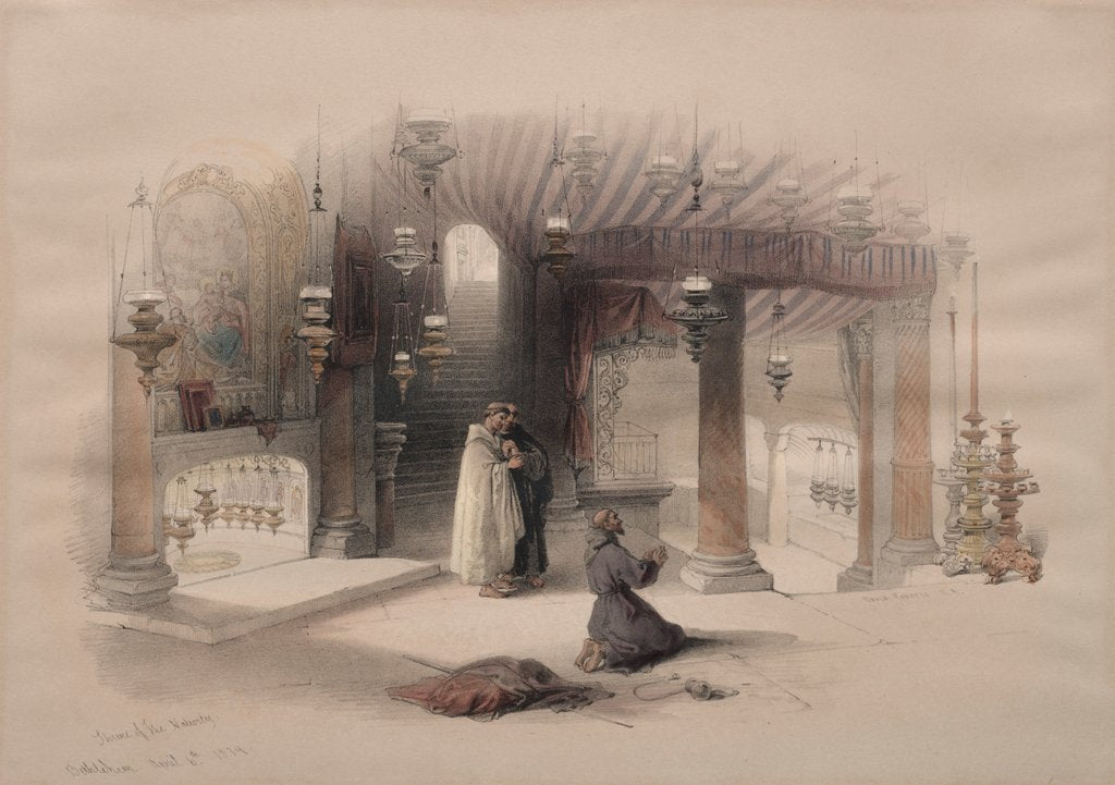 Detail of Shrine of the Nativity, Bethlehem, 1839 by David Roberts