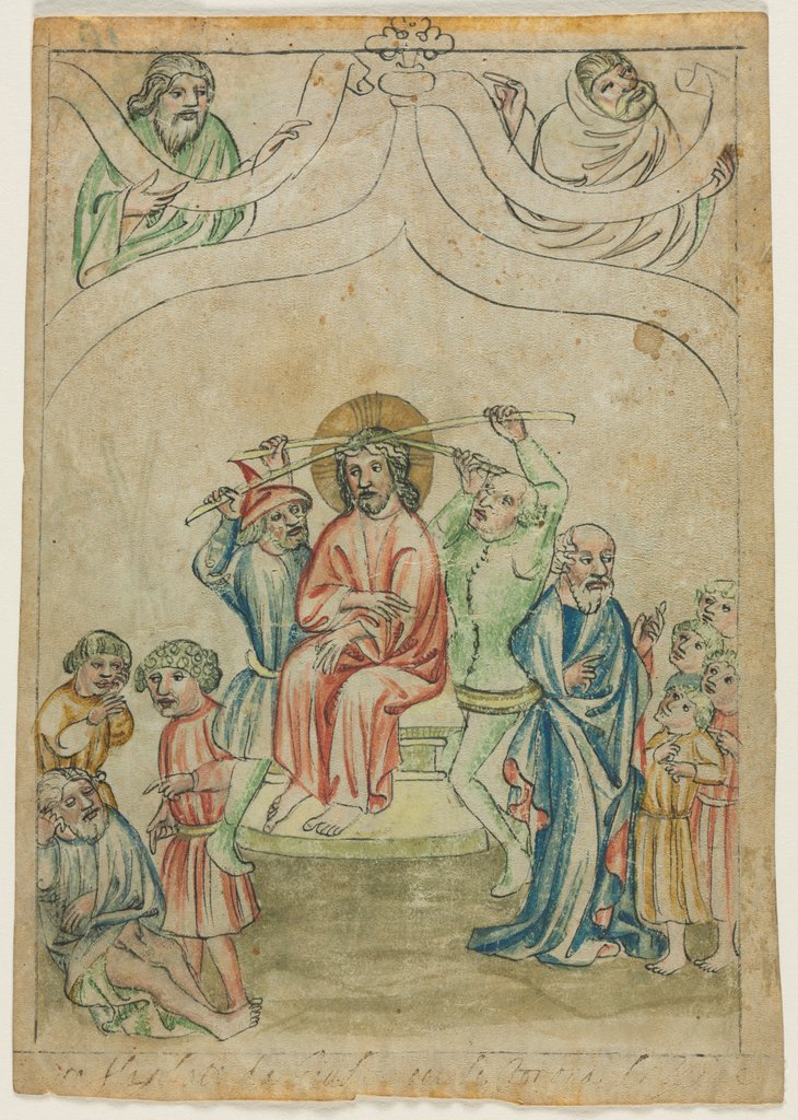 Detail of Single Leaf from a 'Biblia Pauperum': Christ Carrying the Cross, c. 1410 by Unknown