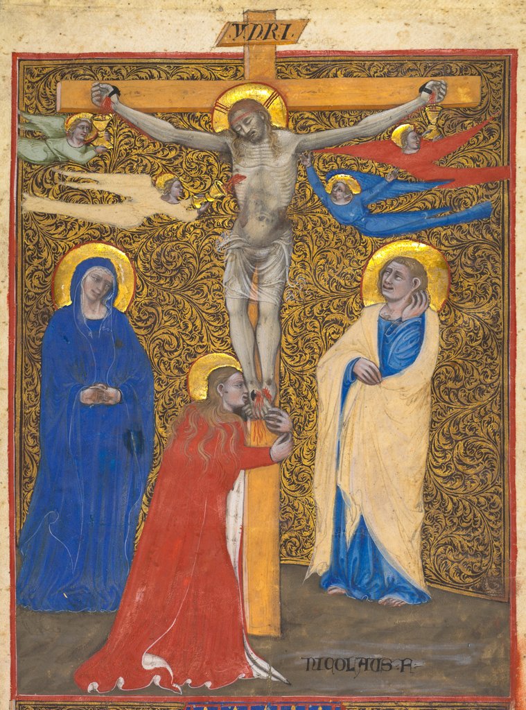 Detail of Single Leaf from a Missal: The Crucifixion, c. 1390 by Nicolò da Bologna (attributed to)