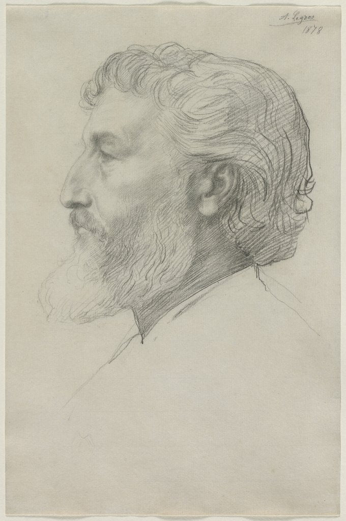 Detail of Sir Frederick Leighton, 1878 by Alphonse Legros
