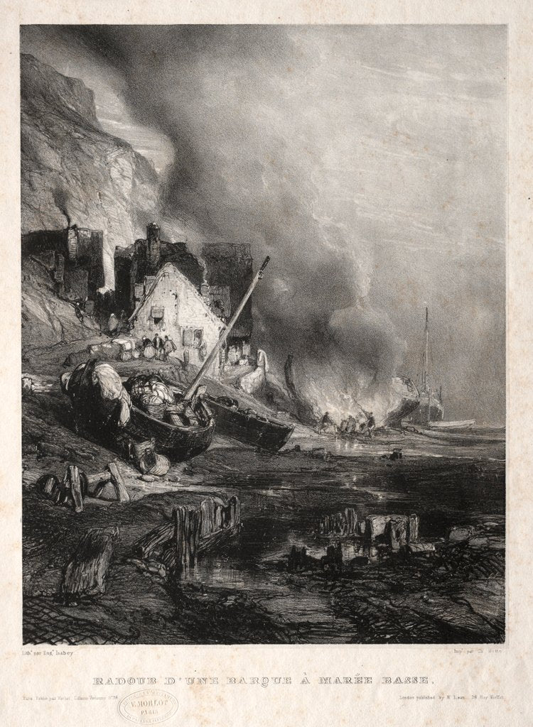 Six Marines: Radoub dune barque à marée basse, 1833 by Eugène Isabey