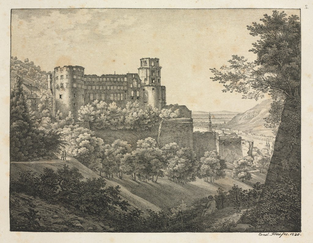 Detail of Six Views of Heidelberg Castle: Towards Northeast, 1820 by Ernst Fries
