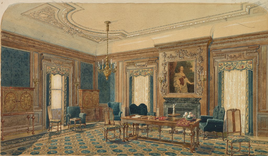 Detail of Sketch of Interior Design by August Frederick Biehle