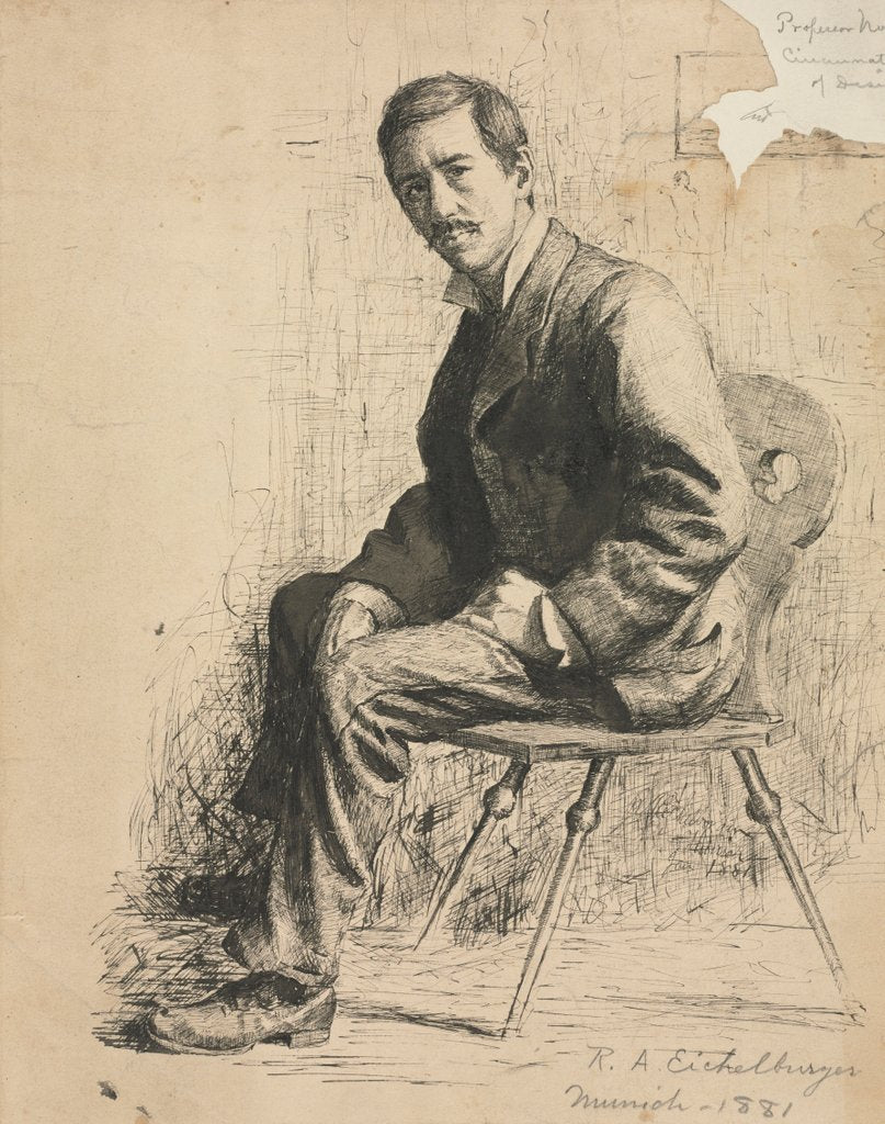 Detail of Sketch of Professor Mowotny, 1881 by Robert A. Eichelberger