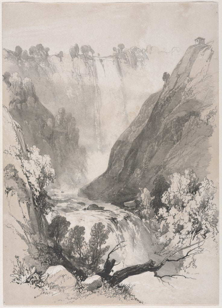 Detail of Sketches at Home and Abroad: Falls of Terni, 1830 by James Duffield Harding