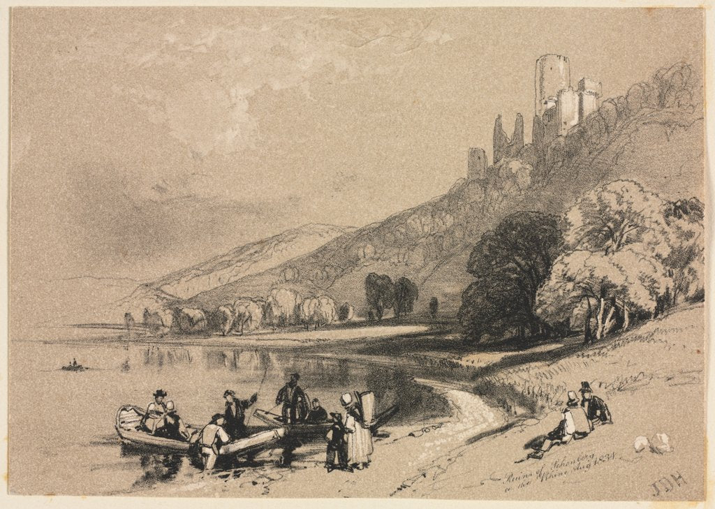 Detail of Sketches at Home and Abroad: Ruins of Schonberg on the Rhine, 1834 by James Duffield Harding