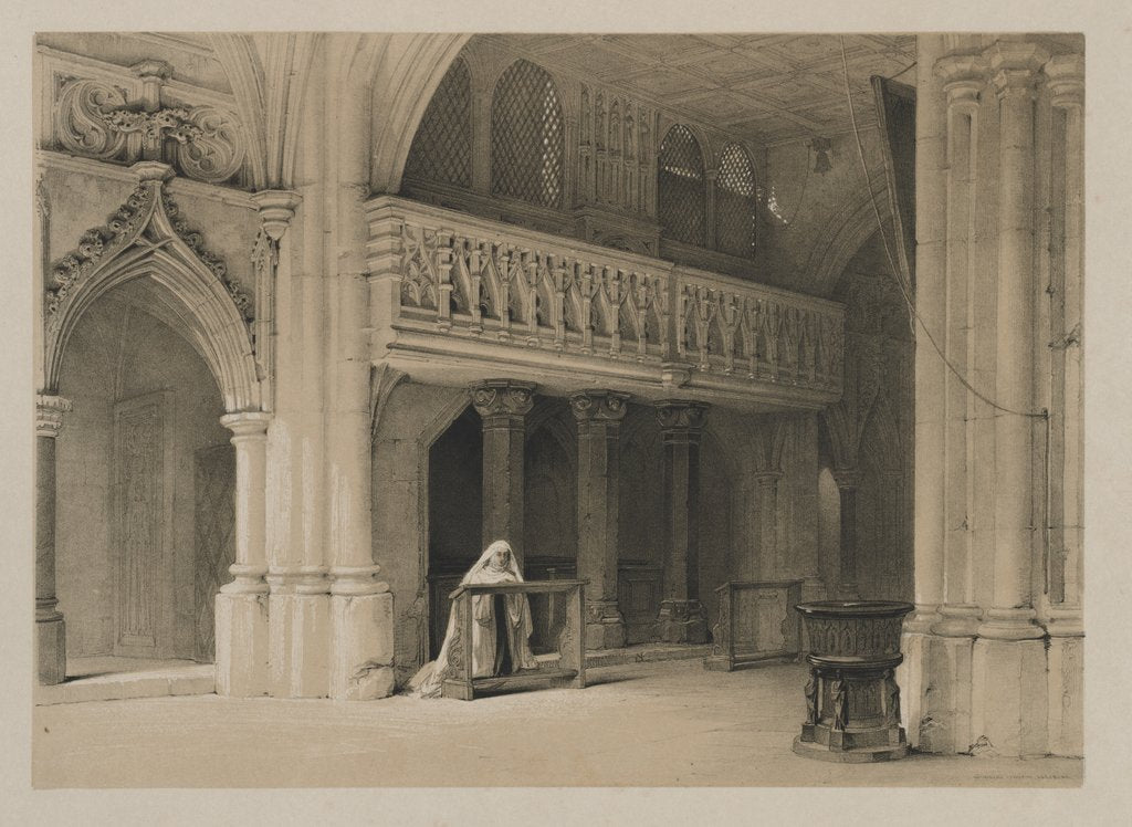 Detail of Sketches in Belgium and Germany, Volume I: Nönnberg Convent, Salzburg, 1840 by Louis Haghe