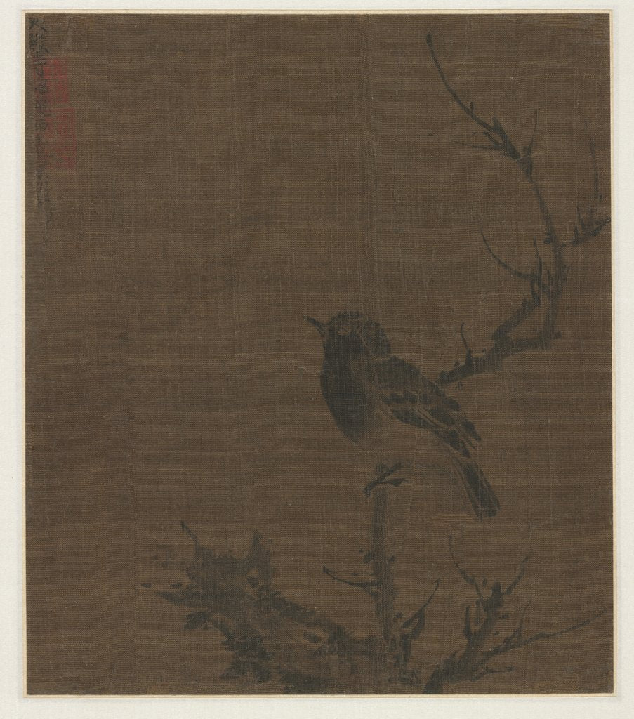 Detail of Sleeping Bird on a Prunus Branch, 1400s by Bian Wenjin