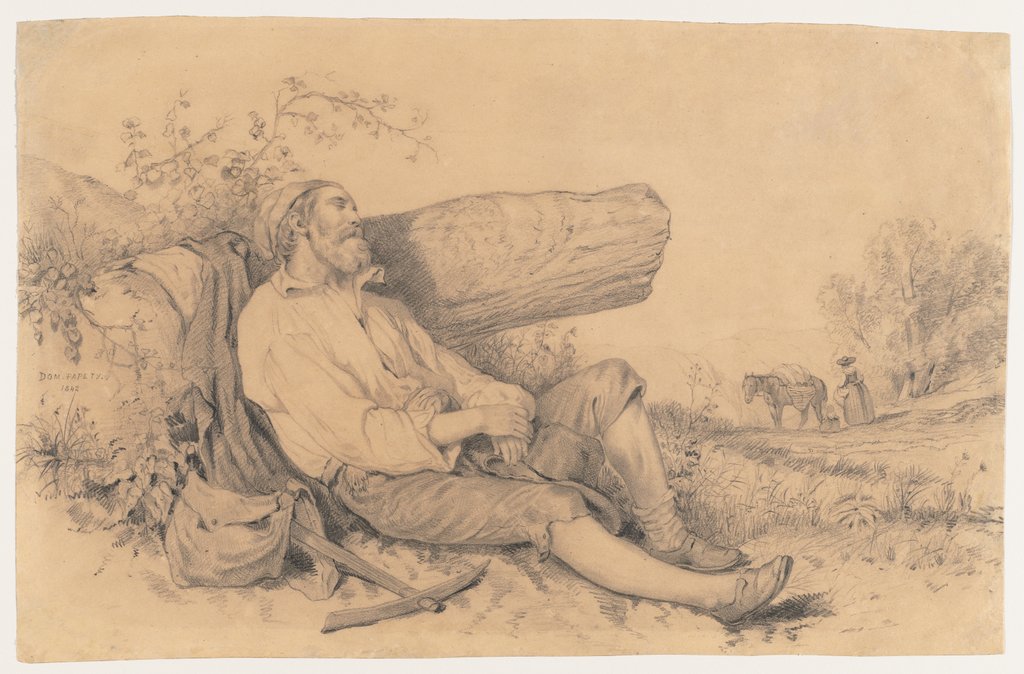 Detail of Sleeping Field Worker, 1842 by Dominque Louis Papety
