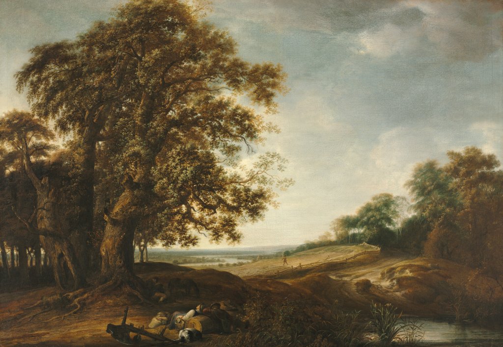 Detail of Sleeping Peasants near Fields, 1650-1653 by Simon de Vlieger