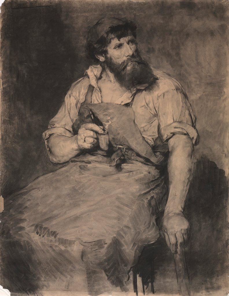 Detail of Smithy, study for 'Das Gericht', c.1883 by Samuel H. Crone