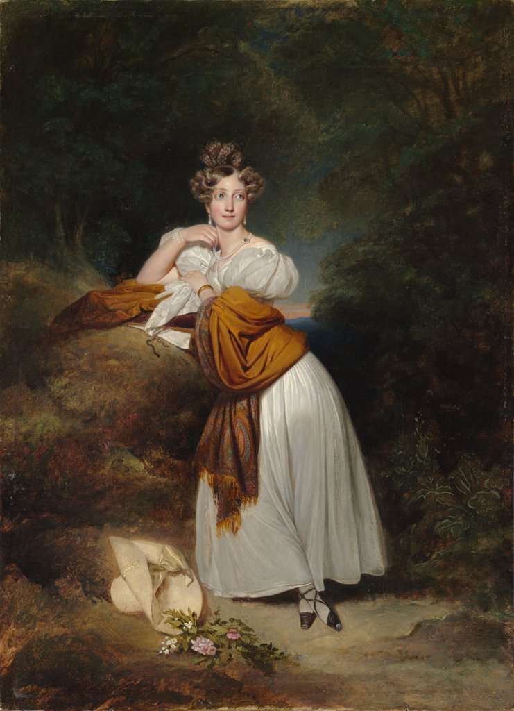 Detail of Sophie Guillemette, Grand Duchess of Baden, 1831 by Franz Xaver Winterhalter