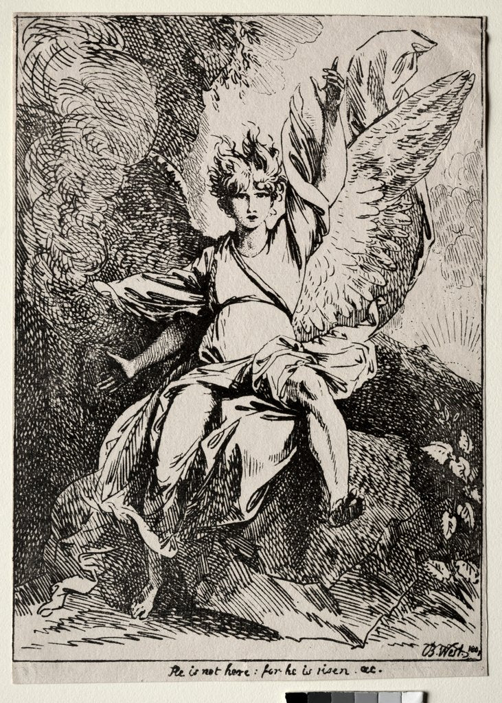 Detail of Specimens of Polyautography: The Angel at the Tomb of Christ, 1801 by Benjamin West