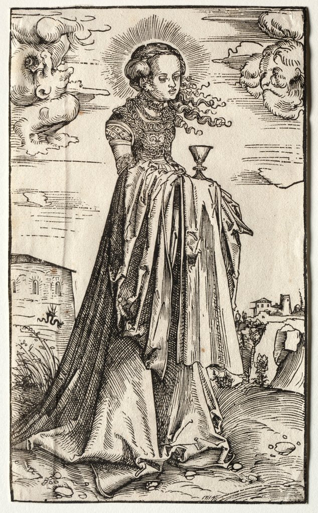 Detail of St. Barbara by Lucas Cranach