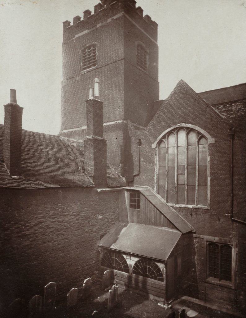 Detail of St. Bartholomews: The Green Churchyard on the Site of the Old South Transept, 1877 by Alfred H. Bool