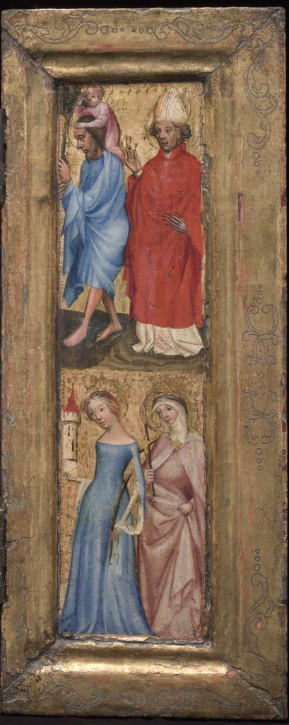 Detail of St. Christopher and St. Erasmus; St. Barbara and another female saint, c. 1424 by Unknown