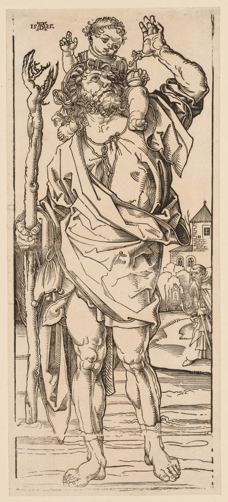 Detail of St. Christopher Crossing the Stream, 1528 by Albrecht Dürer