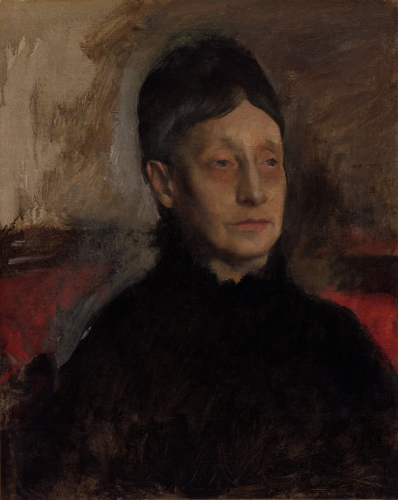 Detail of Stefanina Primicile Carafa, Marchioness of Cicerale and Duchess of Montejasi, c. 1875 by Edgar Degas