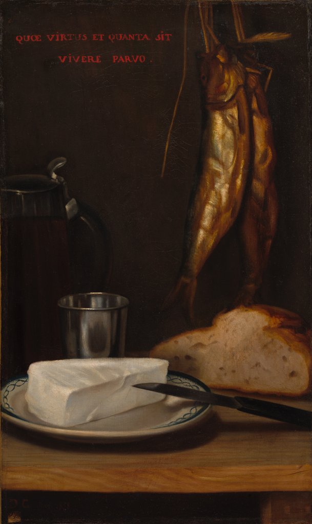 Detail of Still Life with Herring, Bread, and Cheese, 1858 by Alexandre-Gabriel Decamps