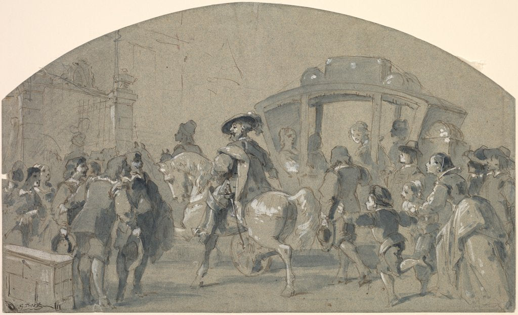 Detail of Street Scene; Sketches, c. 1848-49 by Gustave Doré