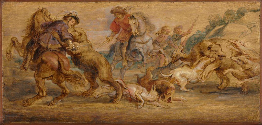 Detail of Study for 'The Bear Hunt', c. 1639 by Peter Paul Rubens