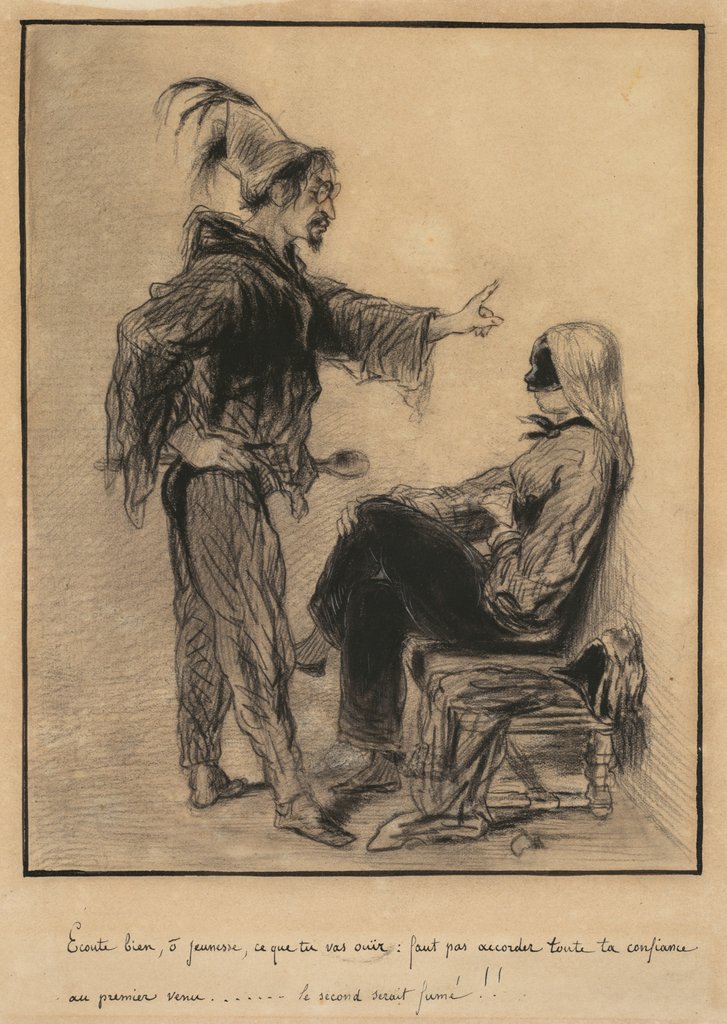 Detail of Study for a Scene from 'Carnaval', c. 1847 by Paul Gavarni