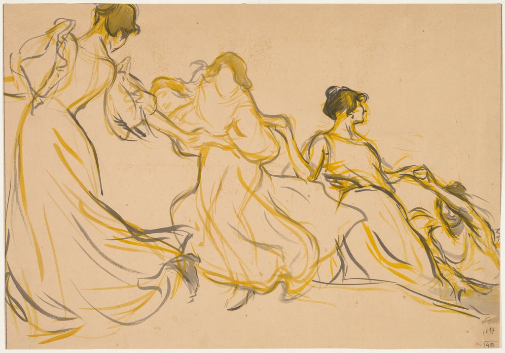 Detail of Study for the Decoration for the Salle des Fêtes for La Mairie du 11e arrondissement de Paris, 1897 by Victor Emile Prouvé