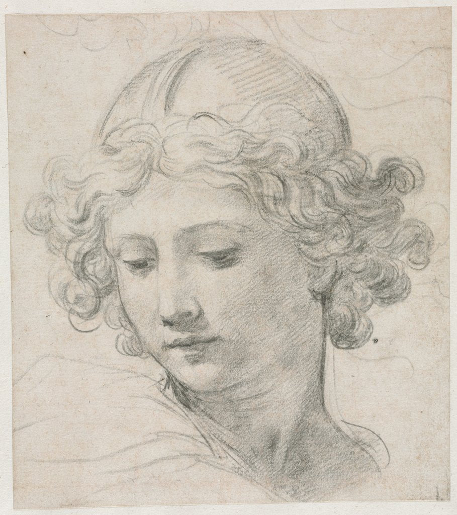 Detail of Study for the Head of St. Michael, 1633 by Pietro da Cortona