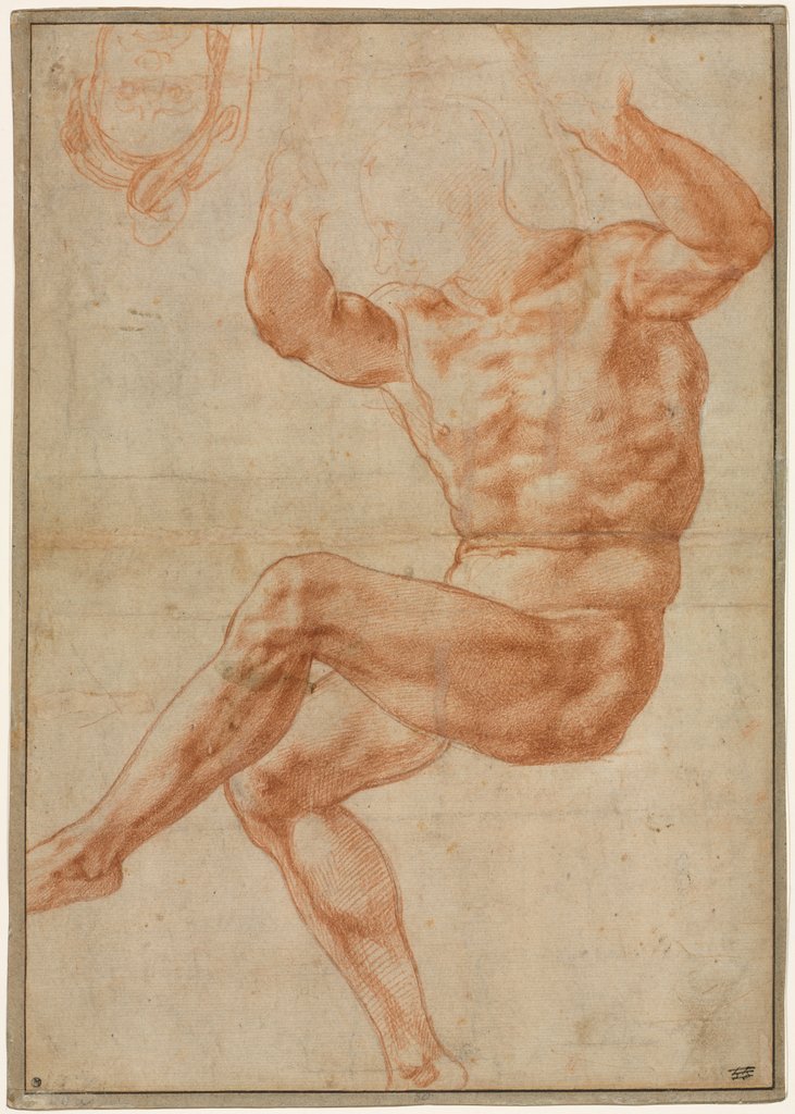 Detail of Study for the Nude Youth over the Prophet Daniel, 1510-11 by Michelangelo Buonarroti