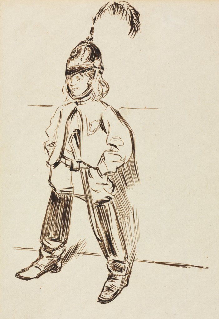 Detail of Study of a Child in Helmet and Boots by Charles Samuel Keene