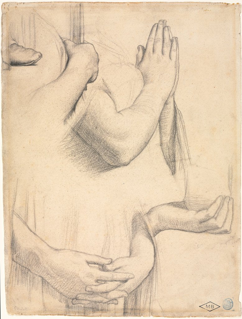 Detail of Study of Hands, 1842 by Jean-Auguste-Dominique Ingres