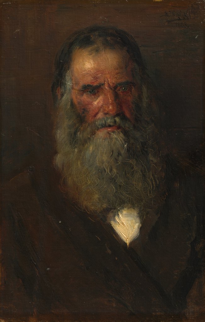 Detail of Study of the Head of an Old Man, 1883 by Vladimir Egorovic Makovskij