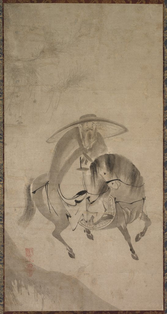 Detail of Su Dongpo Riding a Donkey, late 16th to early 17th century by Reietsu