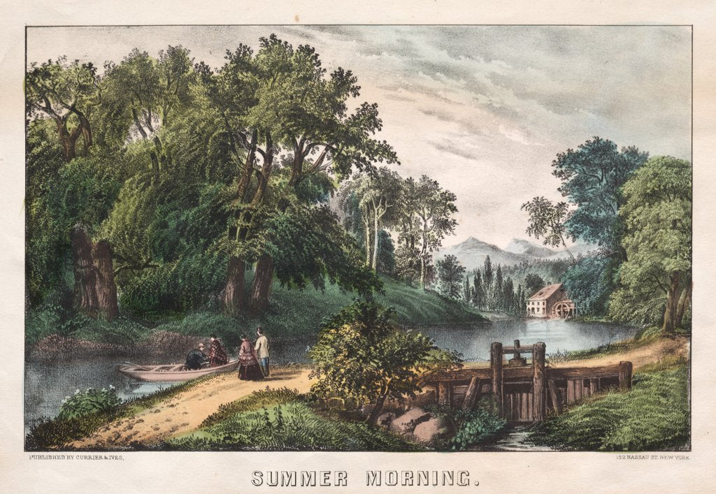Detail of Summer Morning, c. 1838-72 by James Merritt Ives; Nathaniel Currier