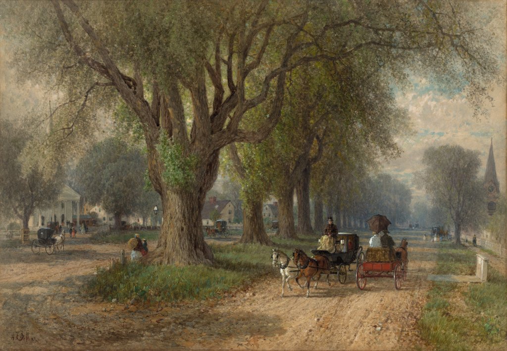 Detail of Sunday in New England, c. 1876 by Albert Fitch Bellows