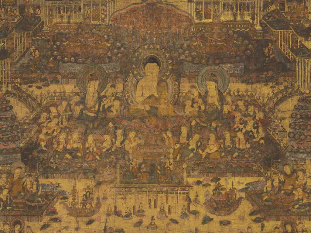 Detail of Taima Mandala, 1300-1333 by Unknown