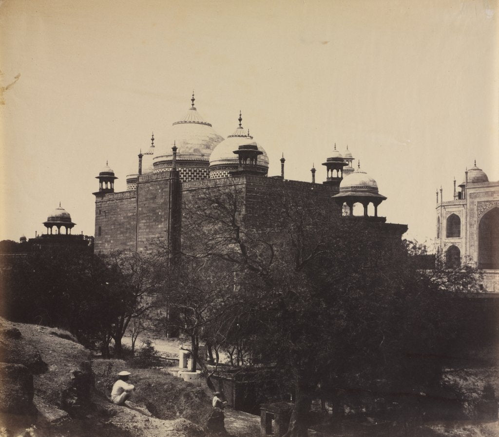 Detail of Taj Mahal, Back View of the Rest-House, with Figure, c. 1858-1862 by John Murray