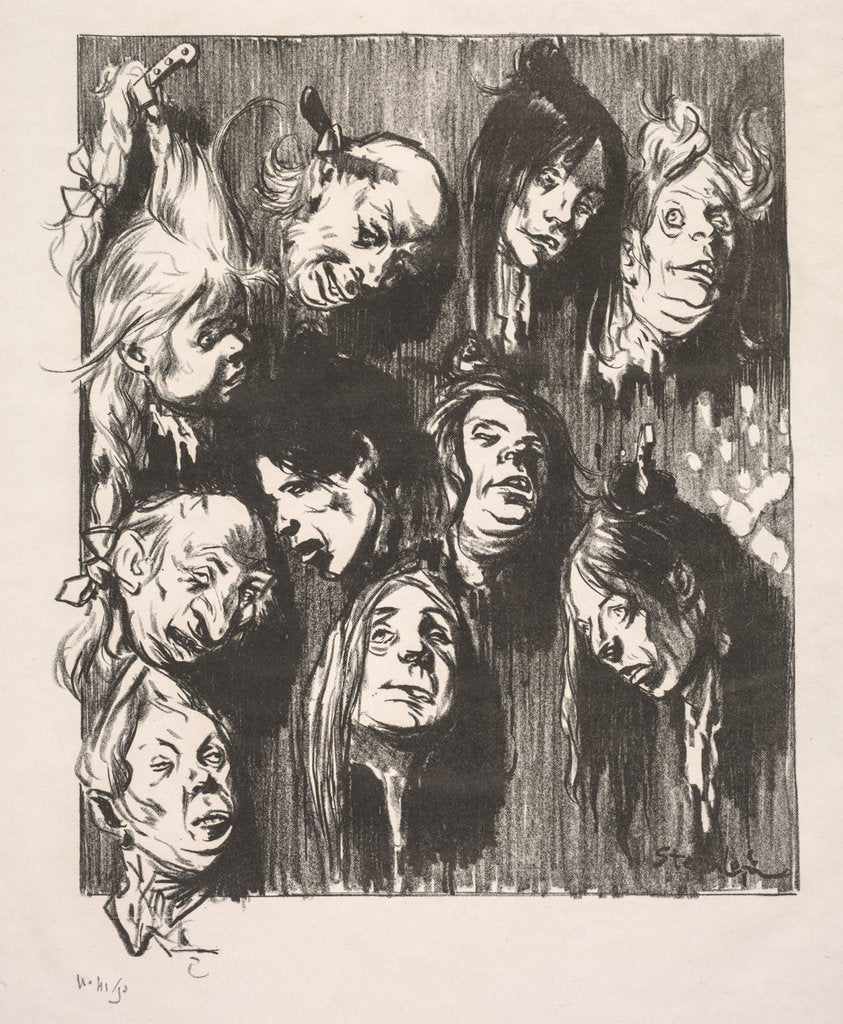 Detail of Ten Assassinations for a Penny, 1897 by Théophile Alexandre Steinlen