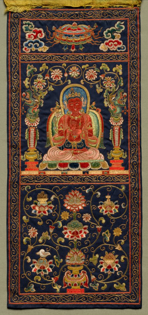 Detail of Thangka with the Seventh Bodhisattva, 1368 - 1424 by Unknown