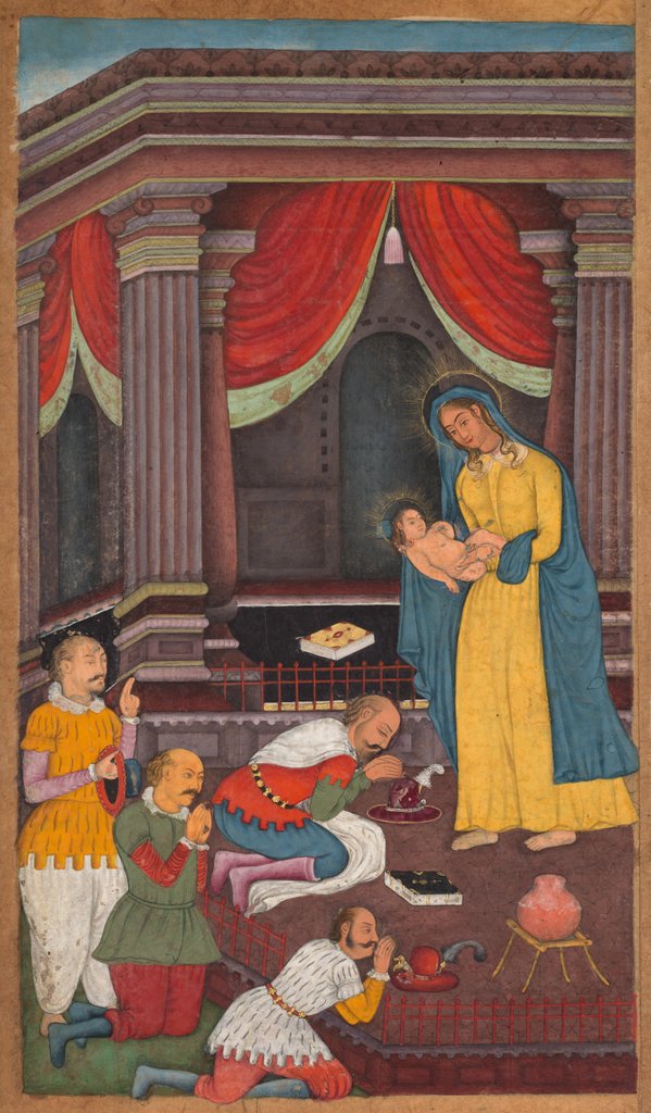 Detail of The Adoration of the Shepherds, from a Mirror of Holiness of Father Jerome Xavier by Unknown