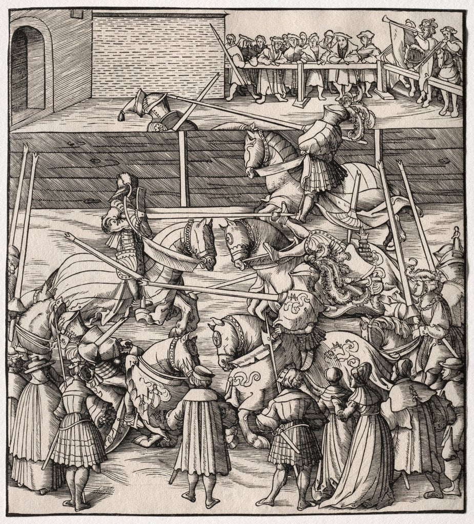 Detail of The Art of Jousting and Tilting, 1513-1518 by Leonhard Beck