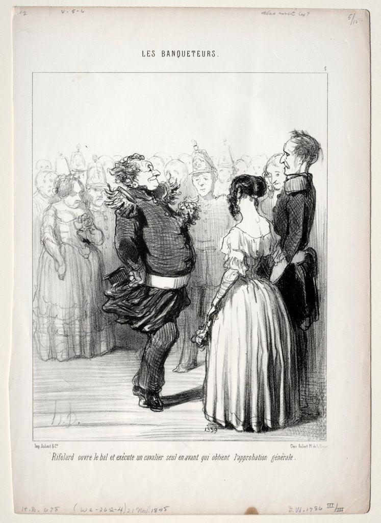 Detail of The Banqueters, plate 5: Rifolard opens the ball, 1848 by Honoré Daumier