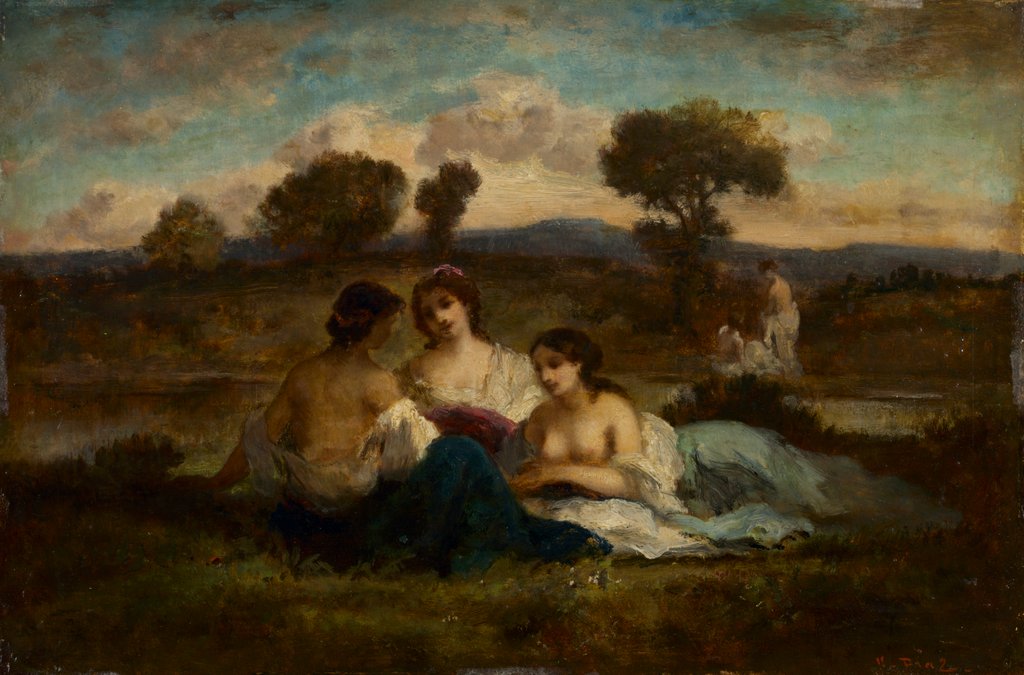 Detail of The Bathers, after 1847 by Narcisse Diaz de la Peña (imitator of)