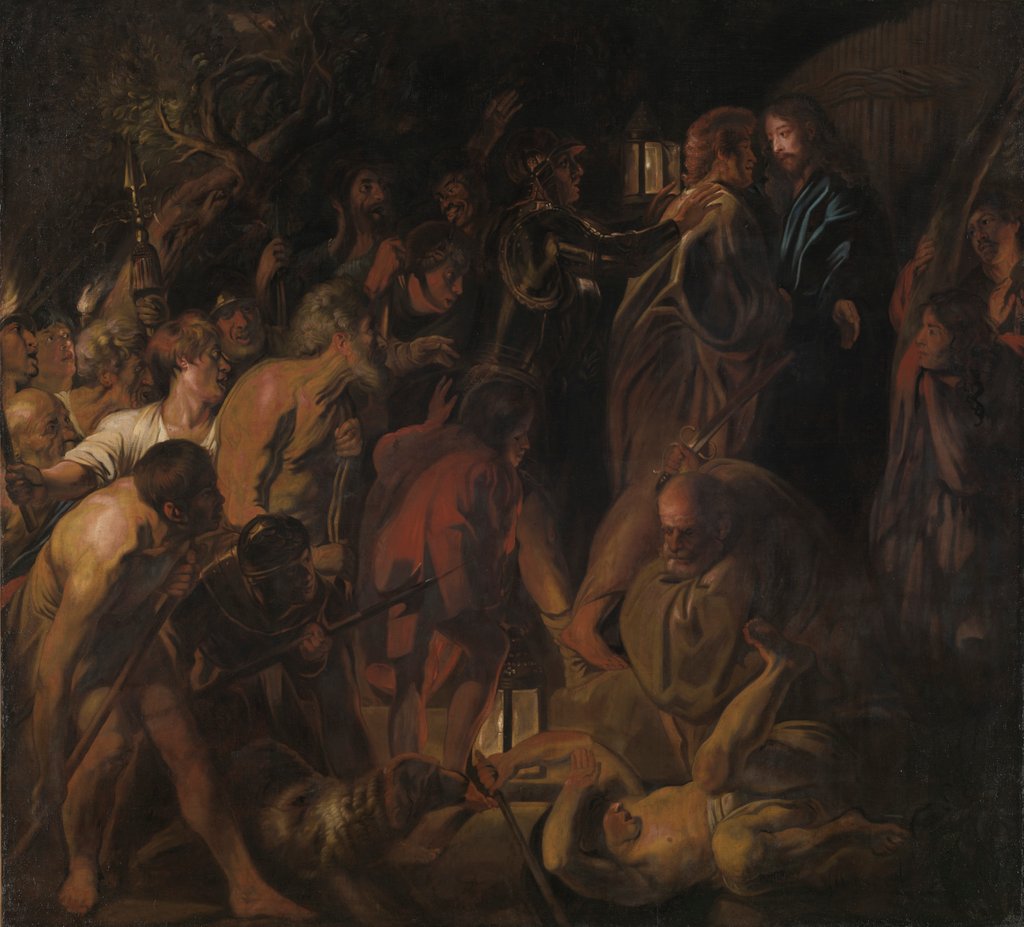 Detail of The Betrayal of Christ, late 1650s by Jacob Jordaens