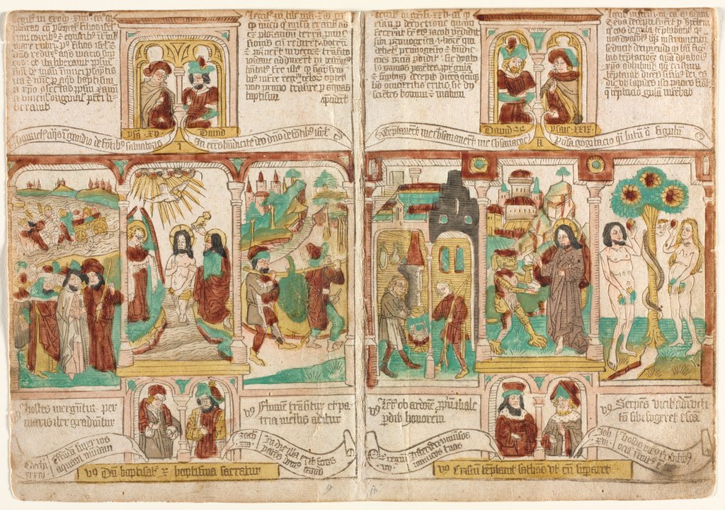 Detail of The Bible of the Poor, Pharaoh's Army Drowned in the Red Sea…, 1450-1465 by Anonymous