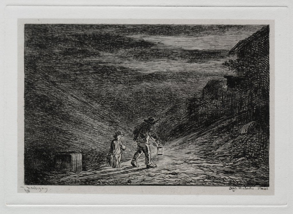 Detail of The Boat Trip: The Search for an Inn, 1861 by Charles François Daubigny