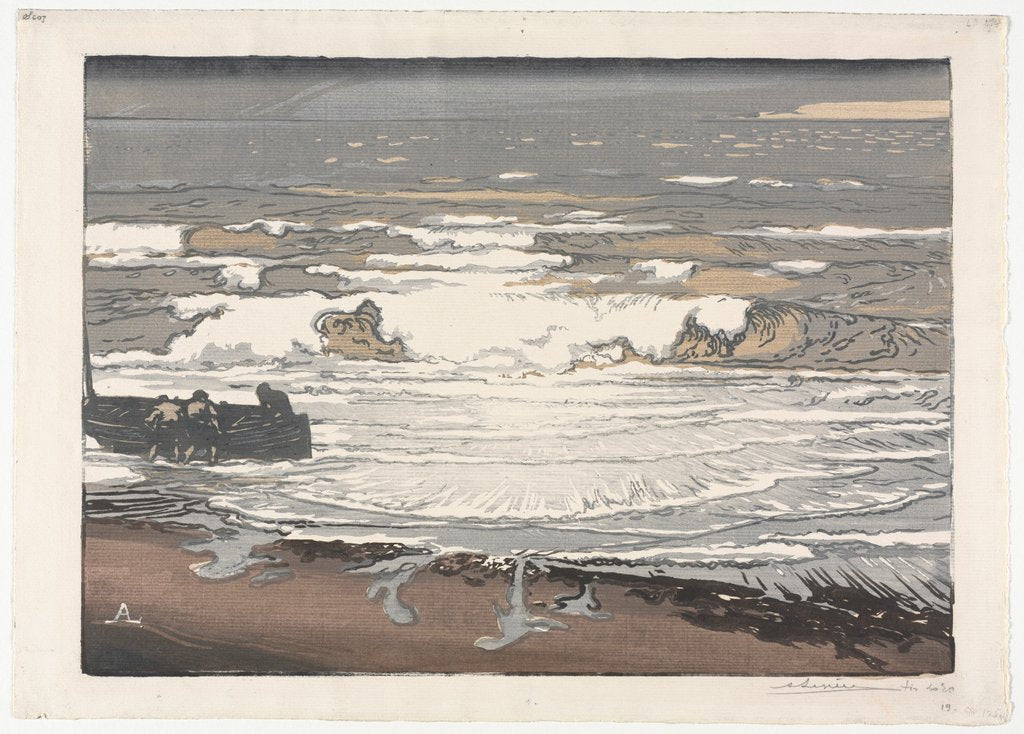 Detail of The Breaking Waves, Tide of September 1901, 1901 by Auguste Louis Lepère
