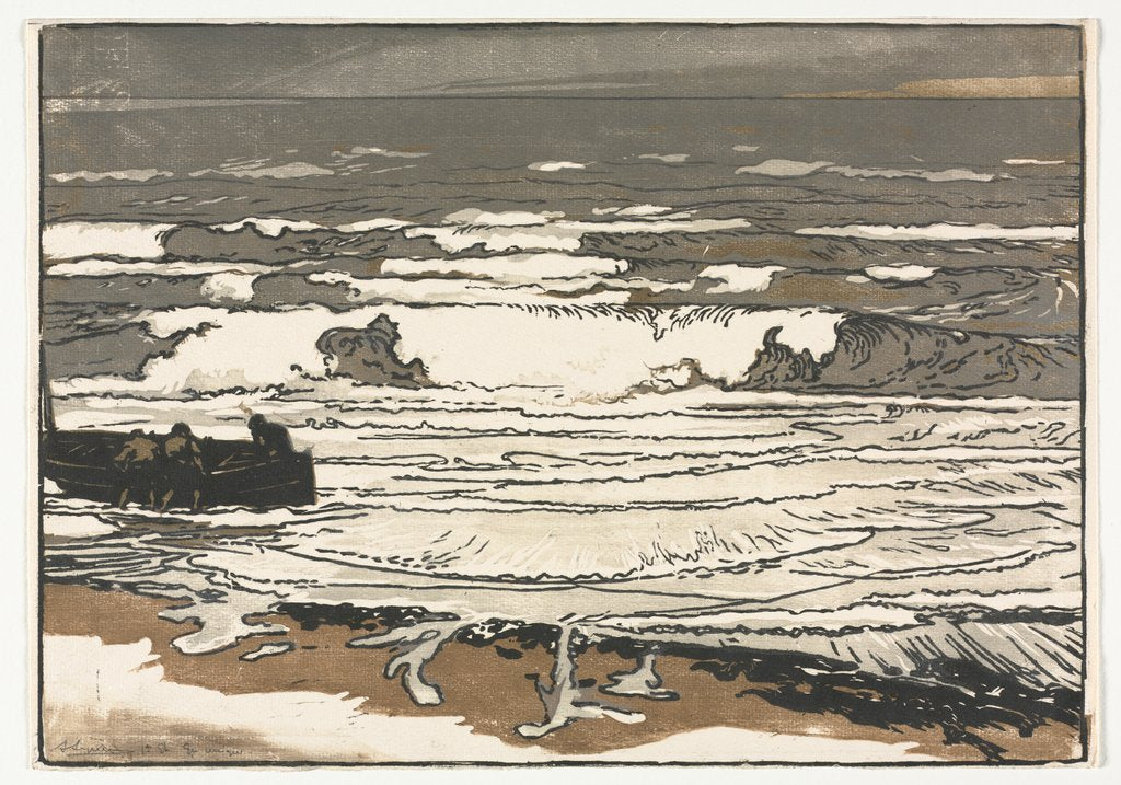 Detail of The Breaking Waves, Tide of September 1901, 1901 by Auguste Louis Lepère