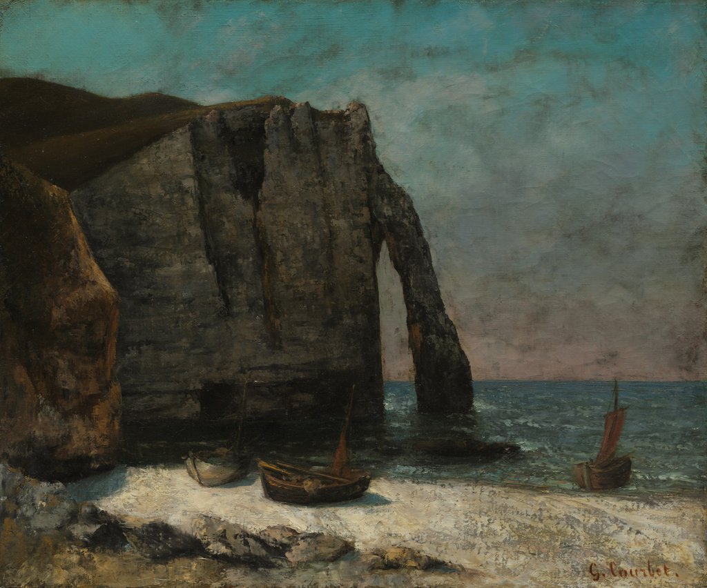 Detail of The Cliff at Étretat, after 1872 by Gustave Courbet (imitator of)